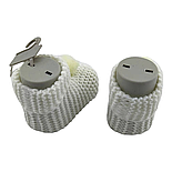 Пінетки в'язані для новонароджених 16.5 розмір 10 см довжина Туреччина для хлопчика білий (ПІД105), фото 3