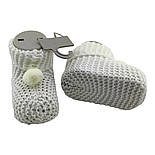 Пінетки в'язані для новонароджених 16.5 розмір 10 см довжина Туреччина для хлопчика білий (ПІД105), фото 2