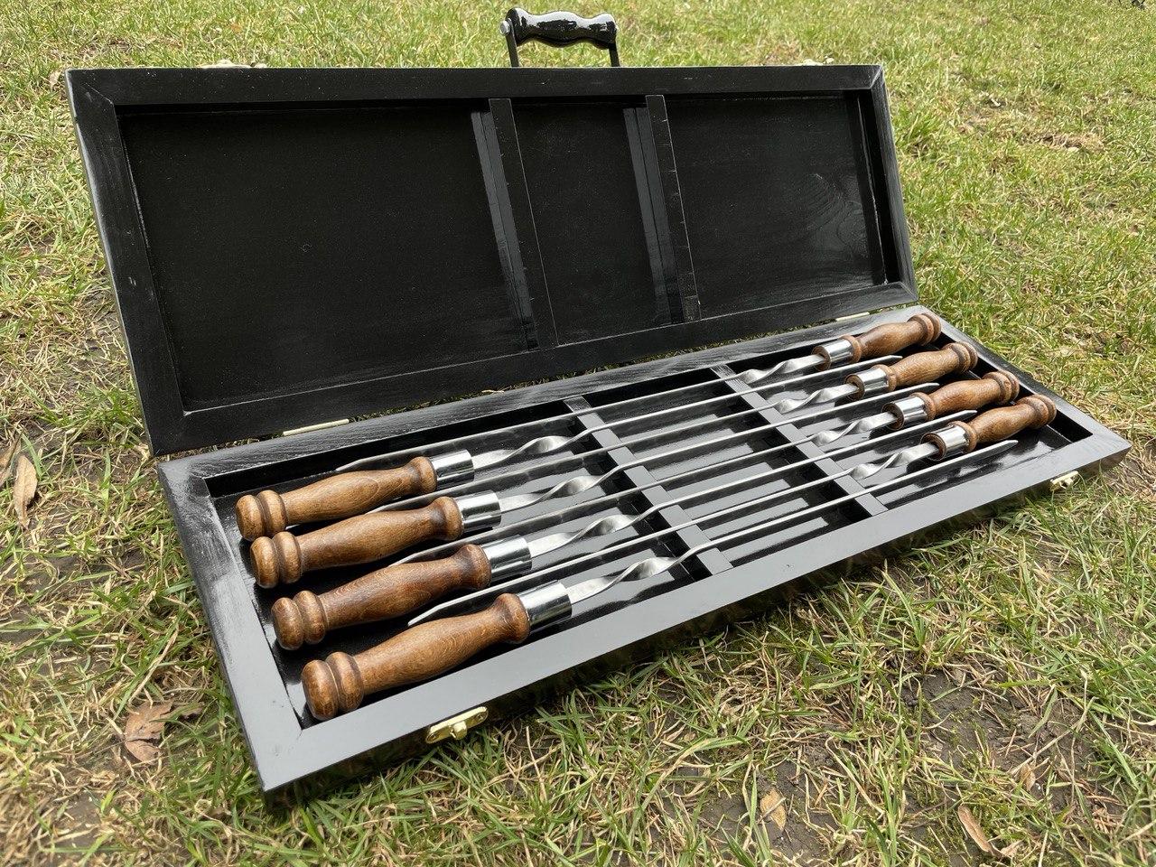 Набір шампурів у кейсі Premium Box-11. Шашличний набір. Подарунок чоловікові