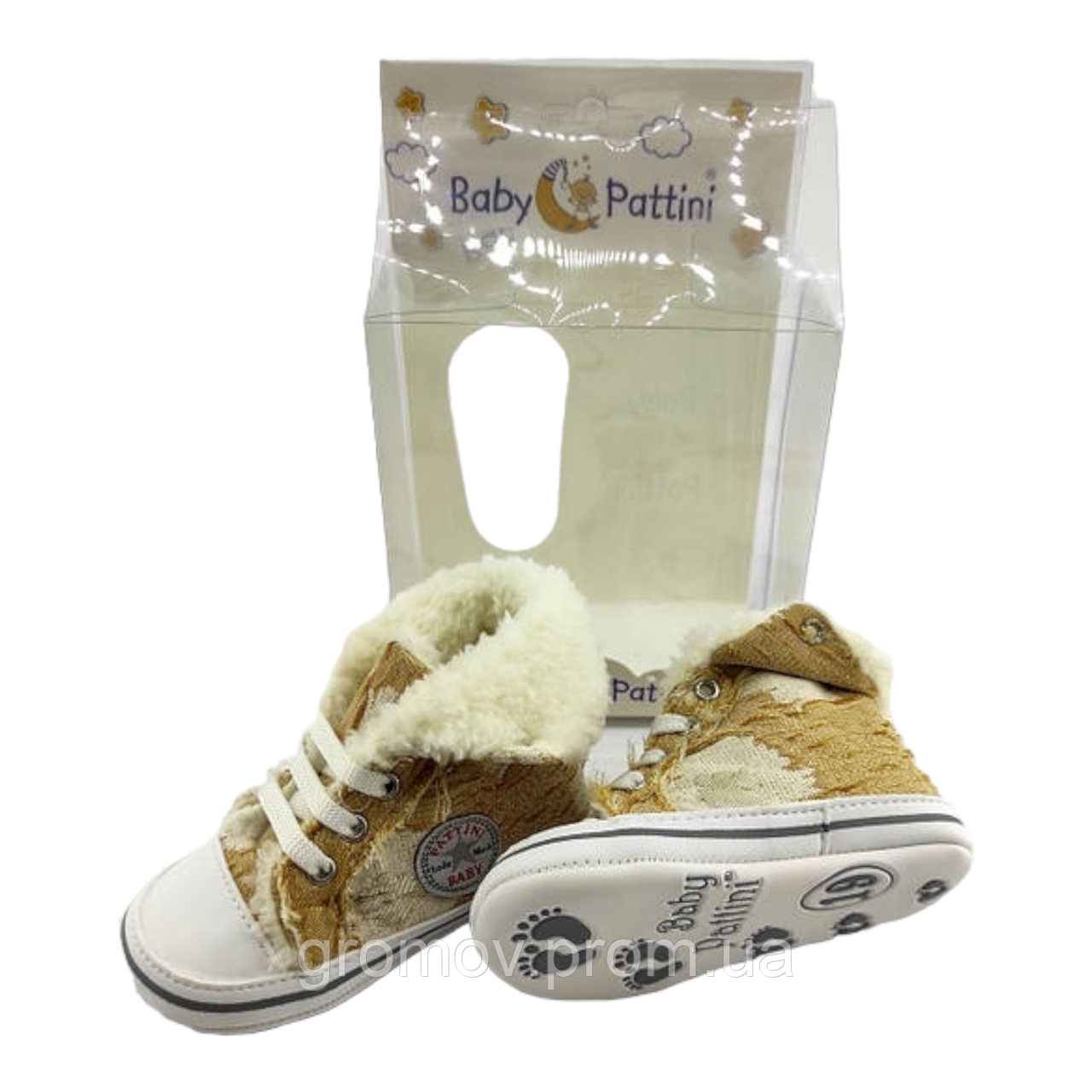 Пінетки кеди 17 18 і 19 розмір 10.5 11 і 11.5 см довжина взуття на новонародженому Туреччина золоті (ПІД60), фото 1