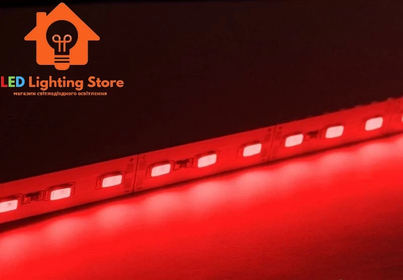 Світлодіодна алюмінієва лінійка 12V, 5630, 72 led/m, 22W, IP20, червоний, Standart., фото 1