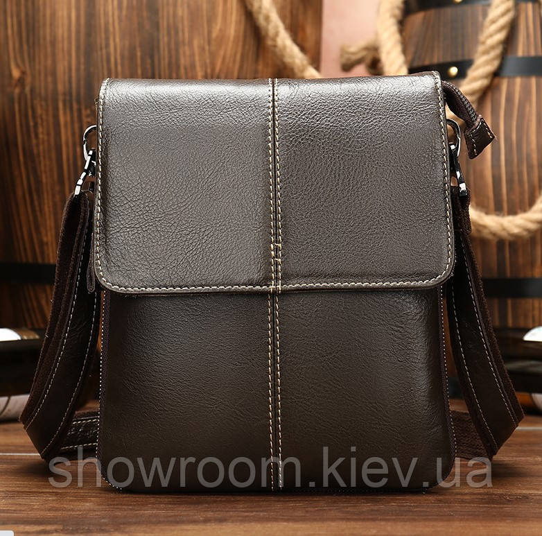 Чоловіча шкіряна сумка планшетка Leather Collection (372) khaki