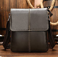 Мужская кожаная сумка планшетка Leather Collection (372) khaki