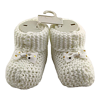 Пінетки для новонароджених 16.5 розмір 10 см довжина Туреччина взуття для дівчинки білі (ПІД7)