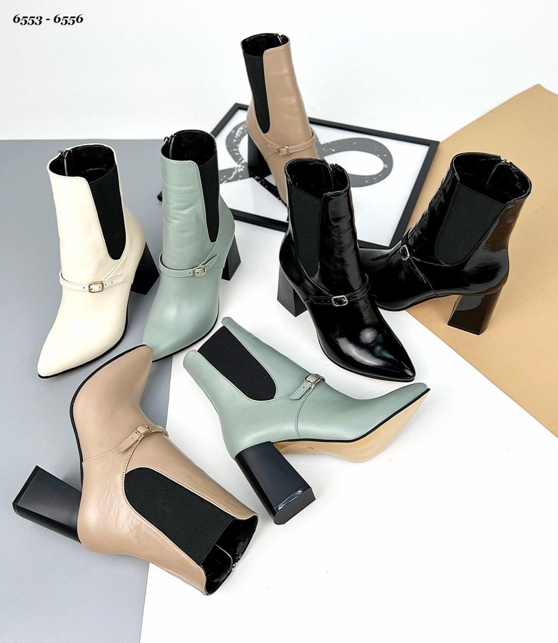 Жіночі ботильйони з гострим носком на високих підборах, фото 1