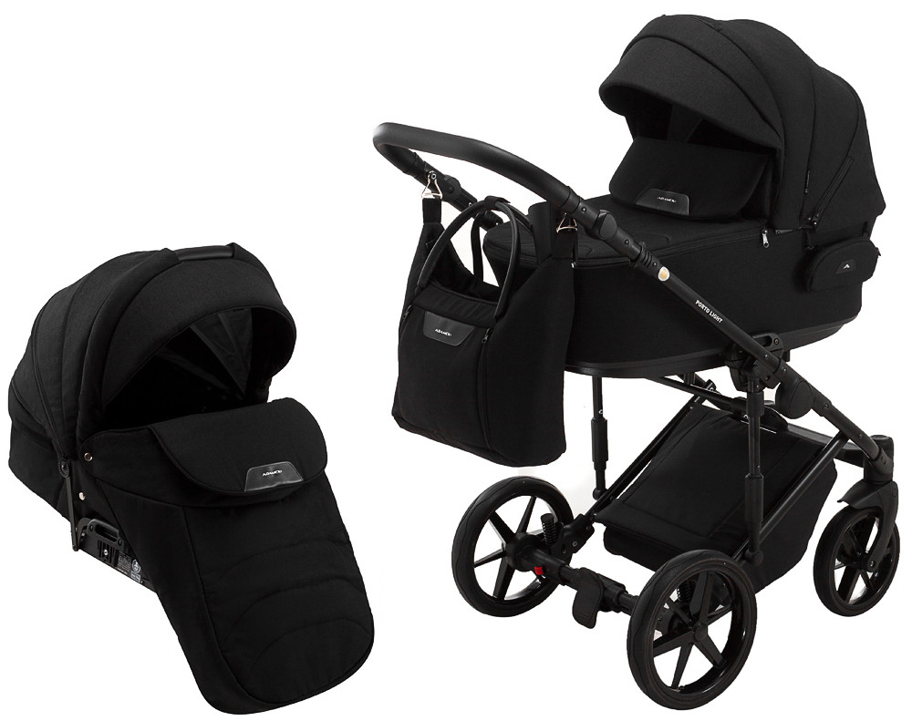 Коляска 2 в 1 Adamex Porto Light Lux TK-53 чорний