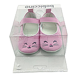 Пінетки 17, 18, 19 розмір 10, 11 і 11.5 см довжина взуття на новонародженому Туреччина рожевий (ПІД109), фото 2
