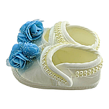 Пінетки босоніжки 16.5 розмір 10 см довжина взуття на новонароджених для дівчинки Туреччина білі (ПІД51), фото 2