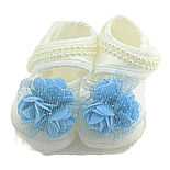 Пінетки босоніжки 16.5 розмір 10 см довжина взуття на новонароджених для дівчинки Туреччина білі (ПІД51), фото 5