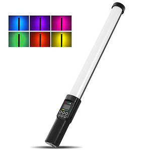 LED - освітлювач, відеосвітло, жезл RGB - Puluz PU4134 50 см (122 діоди) з вбудованим АКБ (2600mAh)