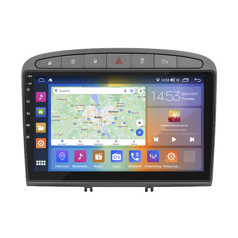 Штатна магнітола 9" Lesko для Peugeot 408 I Рестайлінг 2017-н.в. 2/32Gb Grey/CarPlay 4G Wi-Fi GPS Prime Піжо