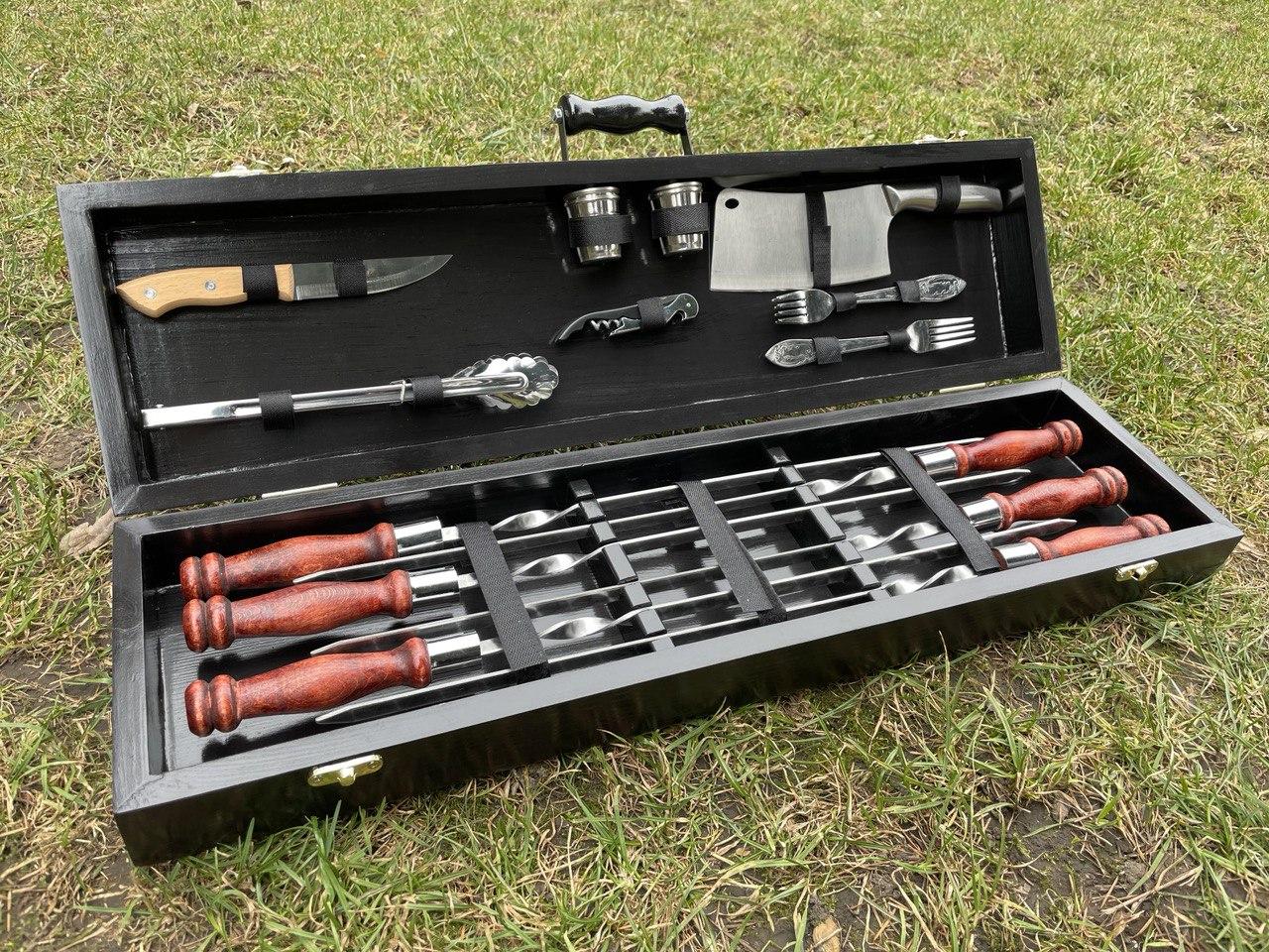 Набір шампурів у кейсі Black Box X-5. Шашличний набір. Подарунок чоловікові