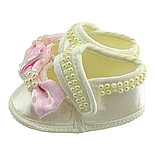 Пінетки босоніжки 16.5 розмір 10 см довжина взуття на новонароджених для дівчинки Туреччина білі (ПІД47), фото 2