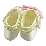 Пінетки босоніжки 16.5 розмір 10 см довжина взуття на новонароджених для дівчинки Туреччина білі (ПІД47), фото 3