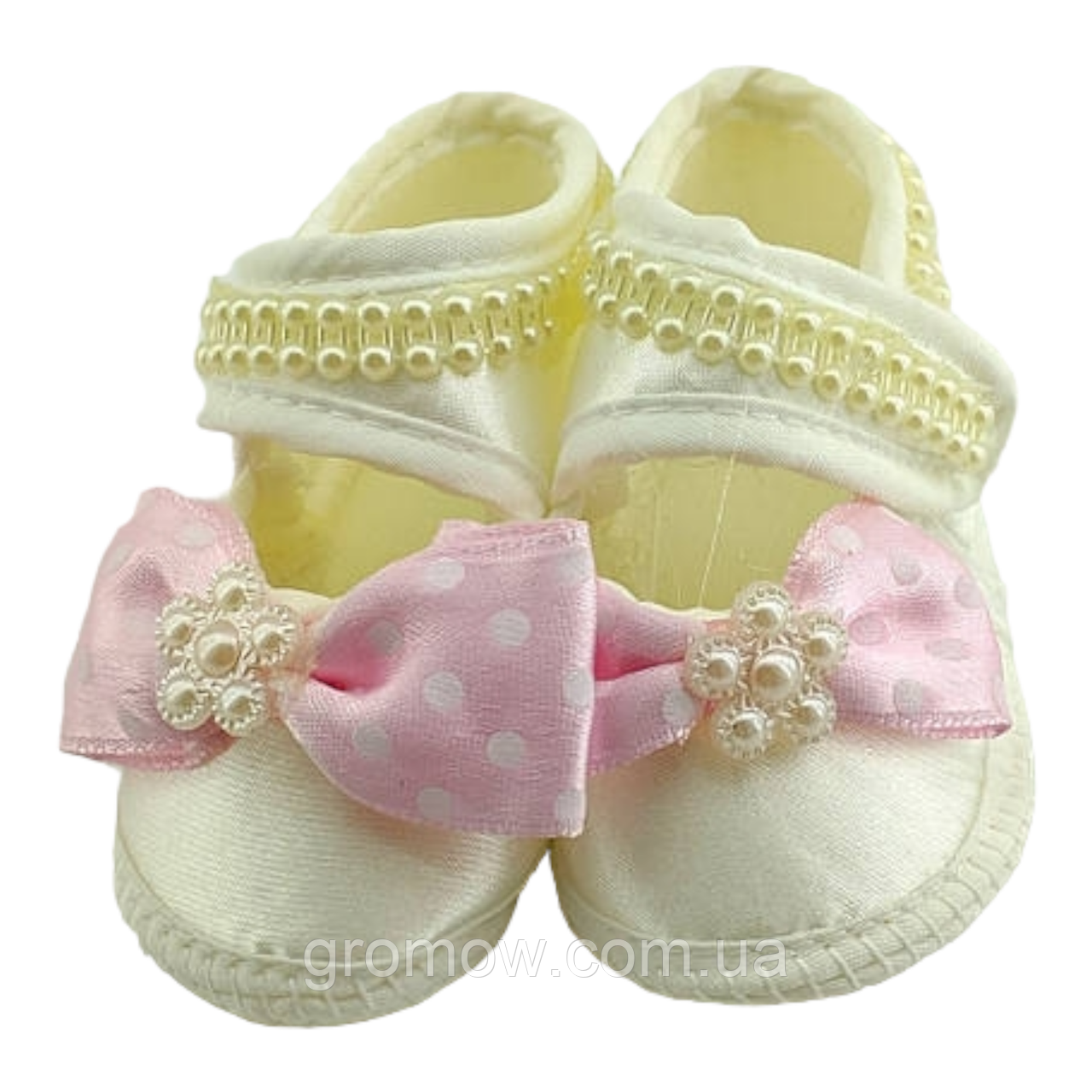Пінетки босоніжки 16.5 розмір 10 см довжина взуття на новонароджених для дівчинки Туреччина білі (ПІД47), фото 1