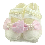 Пінетки босоніжки 16.5 розмір 10 см довжина взуття на новонароджених для дівчинки Туреччина білі (ПІД47), фото 5
