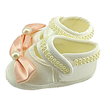 Пінетки босоніжки 16.5 розмір 10 см довжина взуття на новонароджених для дівчинки Туреччина білі (ПІД45), фото 2