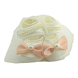 Пінетки босоніжки 16.5 розмір 10 см довжина взуття на новонароджених для дівчинки Туреччина білі (ПІД45), фото 5