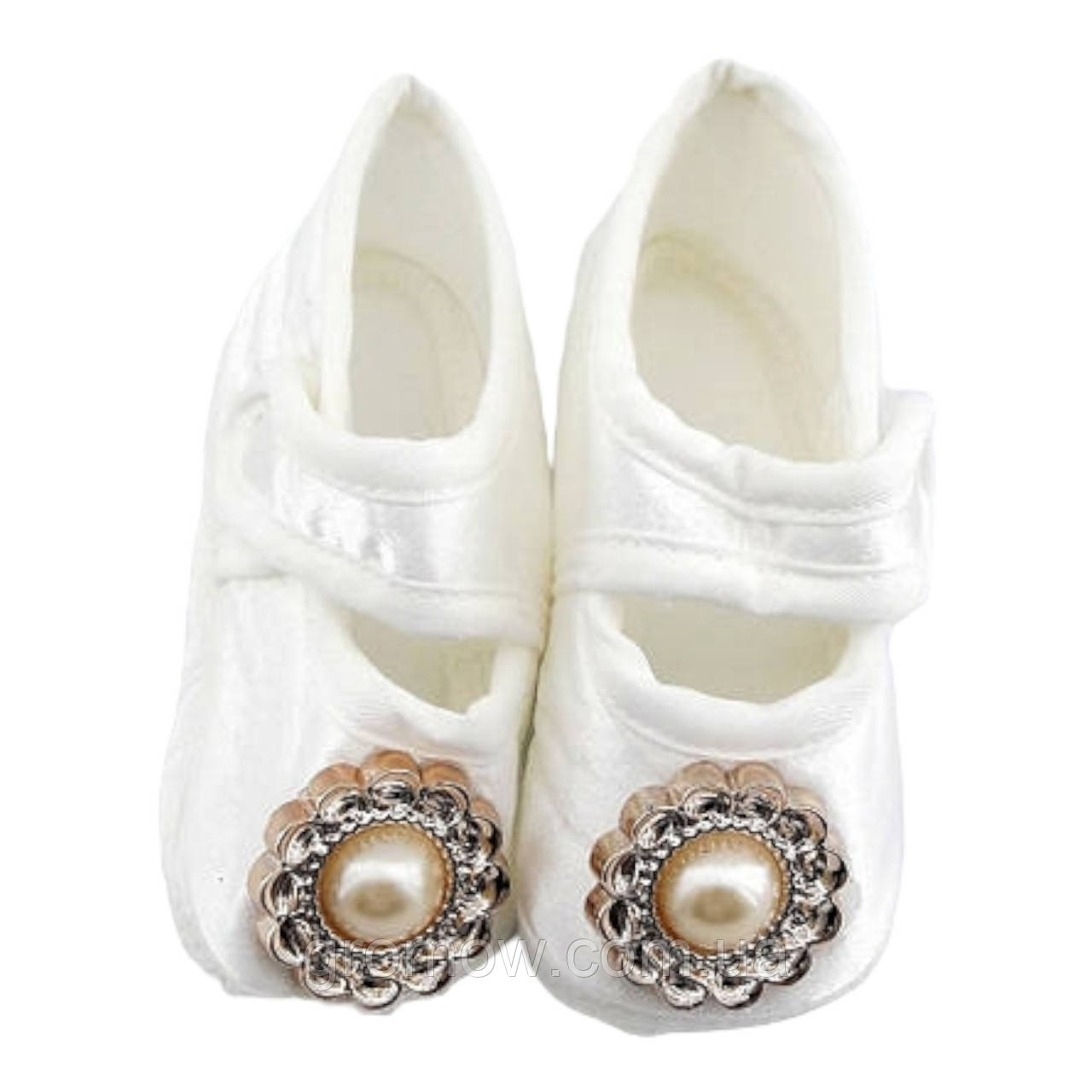 Пінетки босоніжки 16.5 розмір 10 см довжина взуття на новонароджених для дівчинки Туреччина білі (ПІД44), фото 1