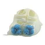 Пінетки босоніжки 16.5 розмір 10 см довжина взуття на новонароджених для дівчинки Туреччина білі (ПІД40), фото 5