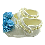 Пінетки босоніжки 16.5 розмір 10 см довжина взуття на новонароджених для дівчинки Туреччина білі (ПІД40), фото 3