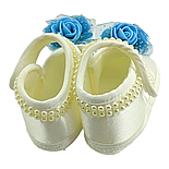 Пінетки босоніжки 16.5 розмір 10 см довжина взуття на новонароджених для дівчинки Туреччина білі (ПІД40), фото 2