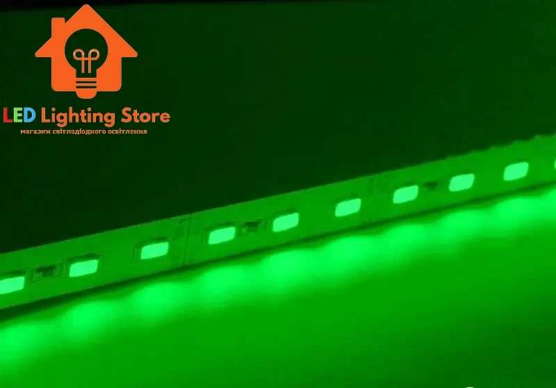 Світлодіодна алюмінієва лінійка 12V, 5630, 72 led/m, 24W, IP20, зелений, Standart., фото 1