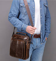 Мужская удобная кожаная сумка Leather Collection (5026)