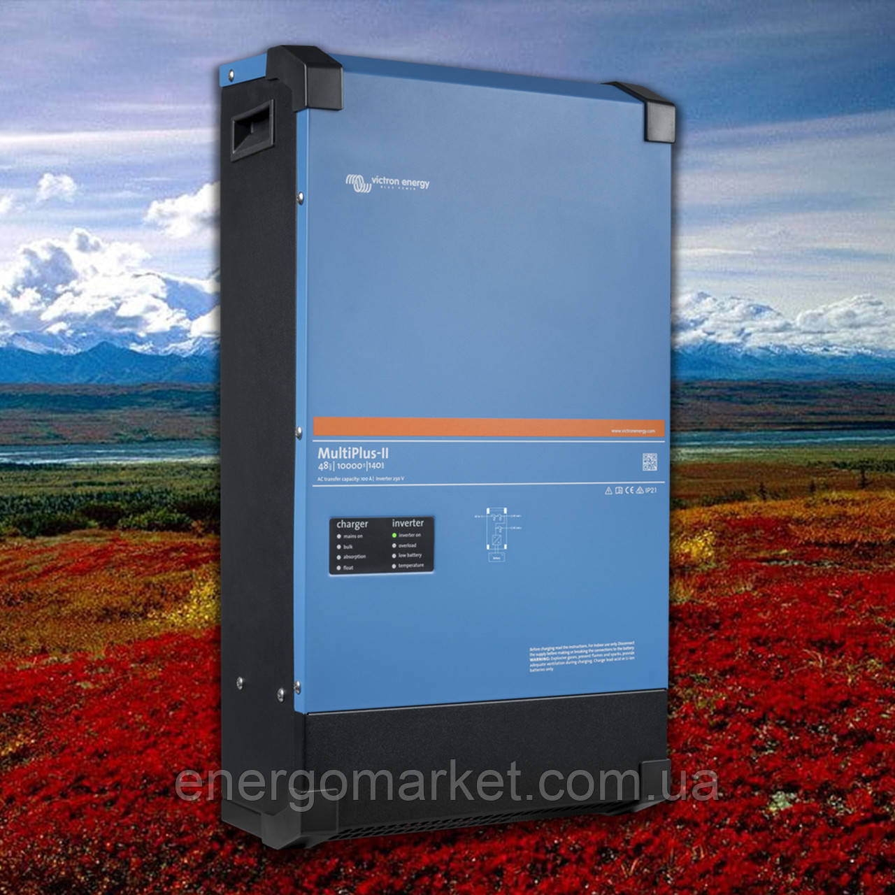 Гібриднй однофазний інвертор Victron Energy MultiPlus-II 48/10000/140-100/100 (10 КВА/8 КВТ, 1 ФАЗА, БЕЗ MPPT)