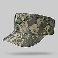 Кепка мазепинка піксель ЗСУ з кокардою, кепка армійська статутна