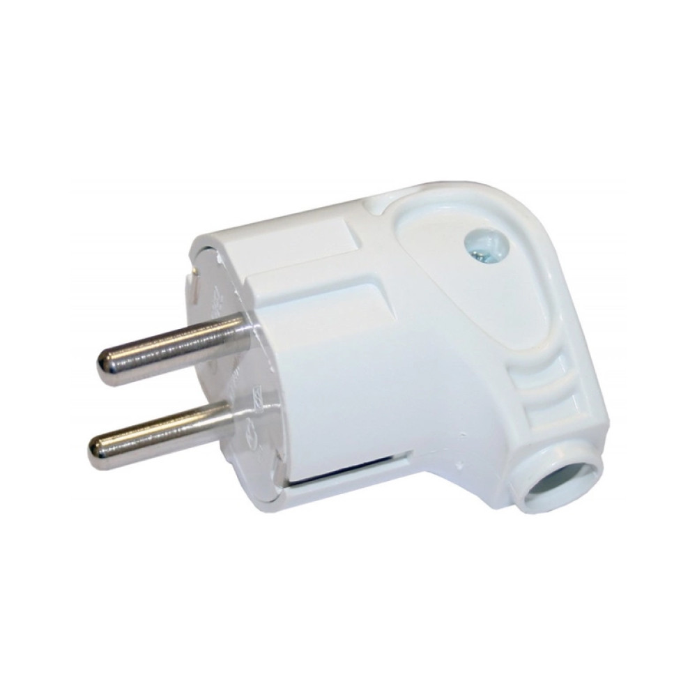 Вилка кутова біла Профгруп 16А-250V 50/60Hz 51108