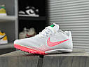 Eur39-45 шиповки білі  Nike AIR ZOOM RIVAL M9 White Flash Crimson для бігу чоловічі жіночі, фото 9