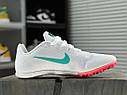 Eur39-45 шиповки білі  Nike AIR ZOOM RIVAL M9 White Flash Crimson для бігу чоловічі жіночі, фото 7