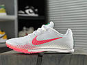 Eur39-45 шиповки білі  Nike AIR ZOOM RIVAL M9 White Flash Crimson для бігу чоловічі жіночі, фото 8