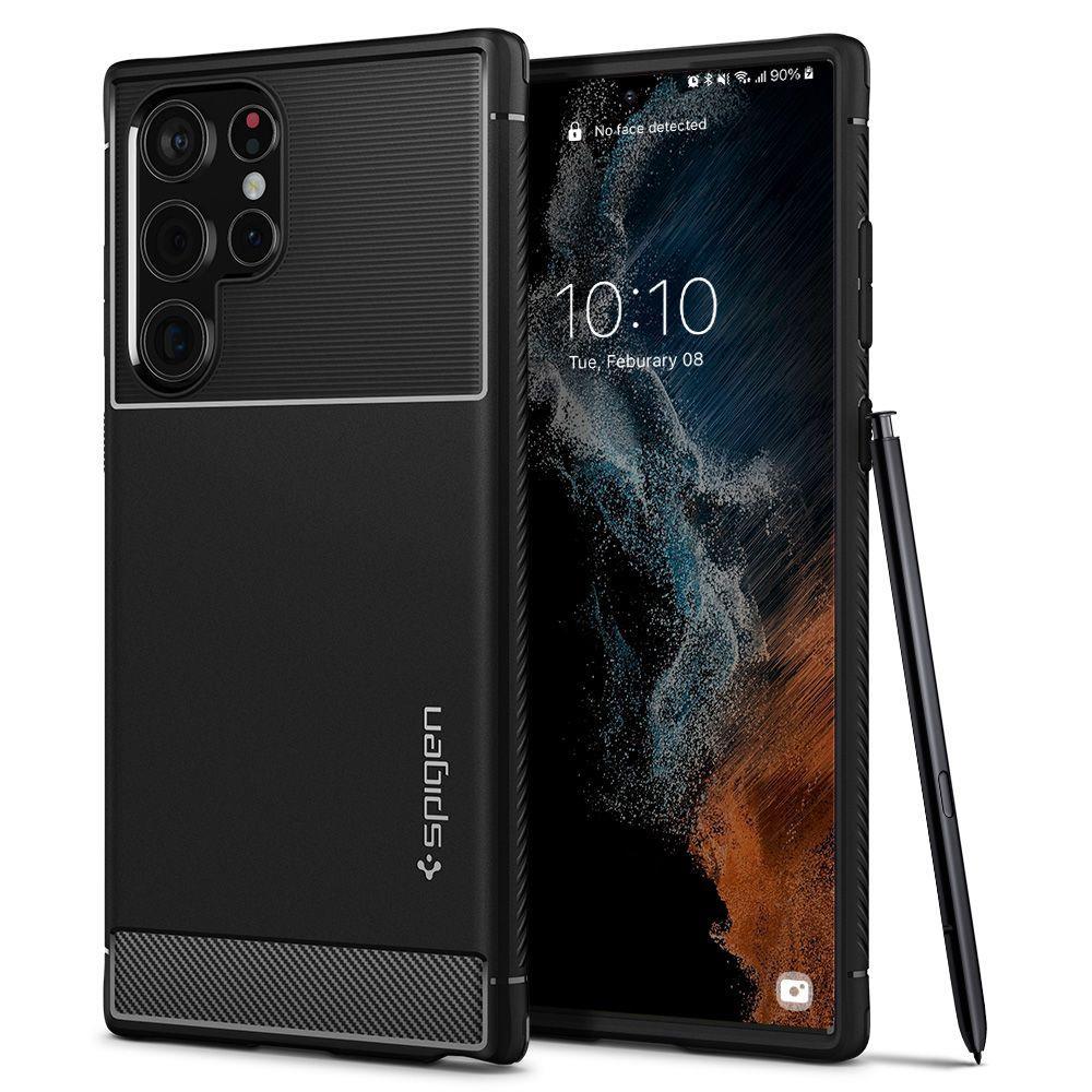 Чохол Spigen Rugged Armor Matte Black для Samsung Galaxy S22 Ultra SM-S908