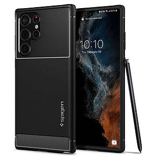 Чохол Spigen Rugged Armor Matte Black для Samsung Galaxy S22 Ultra SM-S908