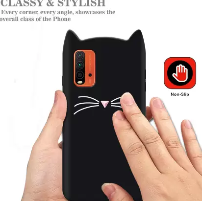 3D Чохол для Xiaomi Redmi 9T / Poco M3 Котик з вушками і вусиками 3D Чохол для Xiaomi Redmi 9T / Poco M3 Котик з вушками і вусиками