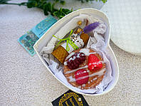 Подарочный набор "Малиновое расслабление" мыло, свечка, жемчужины для ванны.