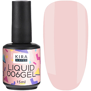 Рідкий гель Kira Nails Liquid Gel No006, 15 мл пудрово-рожевий