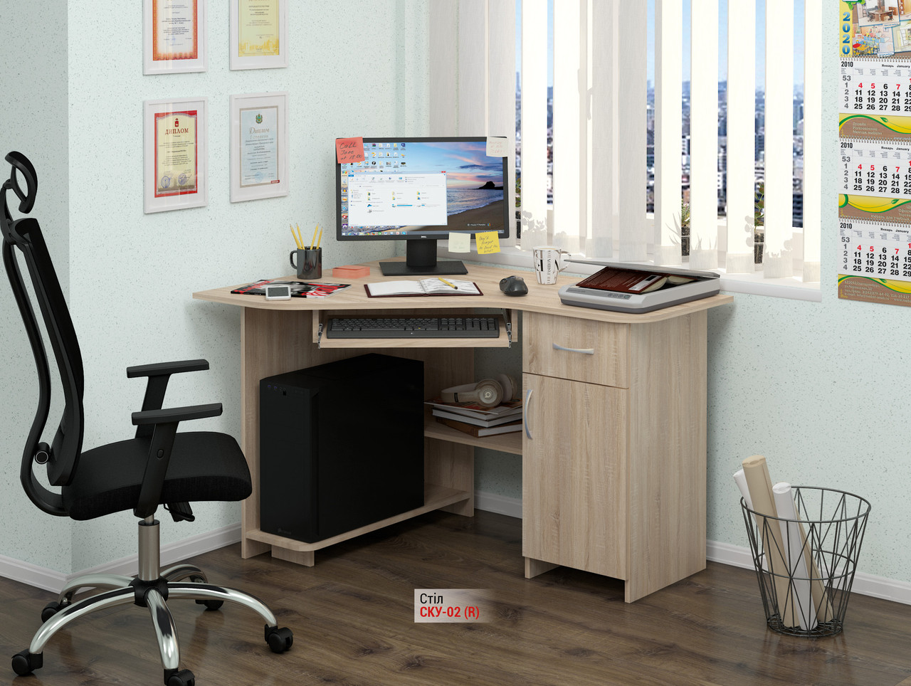 Стіл комп'ютерний СКУ-02 (тумба ліва або права), фото 1