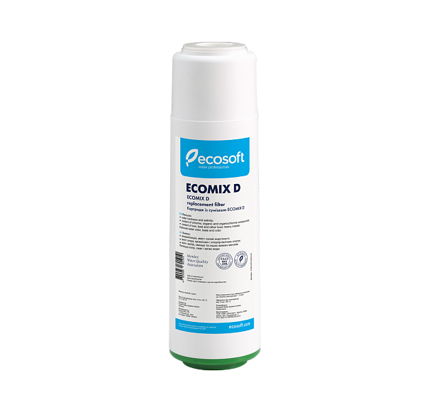 Картридж с материалом EcomixD Ecosoft 2,5"x10" CRV2510ECO, Картридж, Украина, Зм'якшувальнi, для xолодной воды, EcomixD531, 2,5,