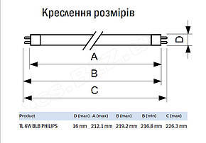 TL 6W BLB PHILIPS Ультрафіолетова лампочка, фото 2