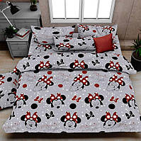 Комплект полуторноі бавовняноі постільної білизни Бязь Голд з Минни Маус