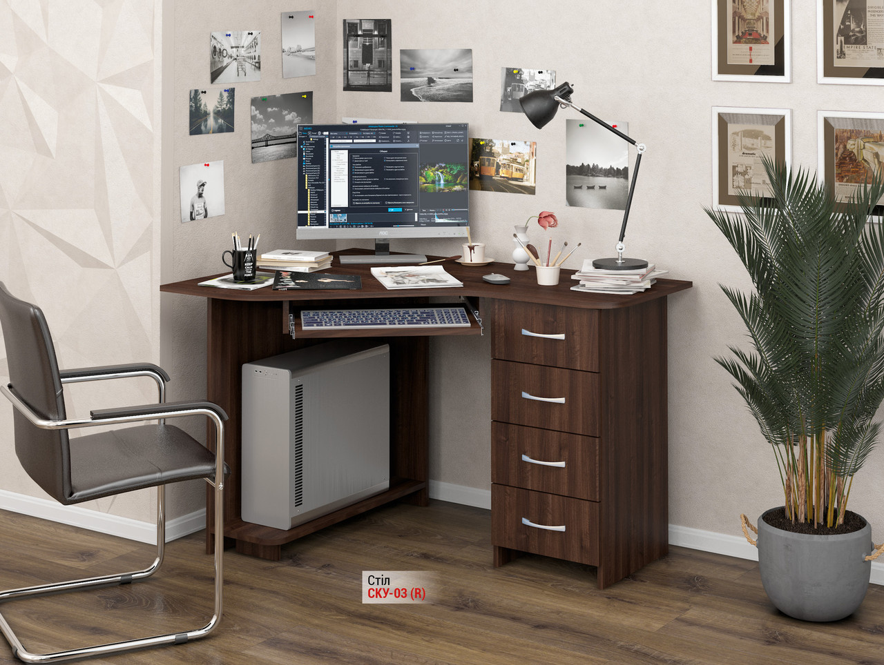 Стіл комп'ютерний СКУ-03 (тумба ліва або права), фото 1