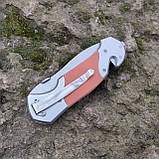 Ніж складний рятувальника, пожежника TRUPER, стропоріз, склобій, померанчевий, фото 4