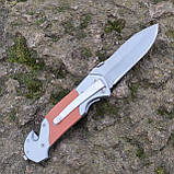 Ніж складний рятувальника, пожежника TRUPER, стропоріз, склобій, померанчевий, фото 6