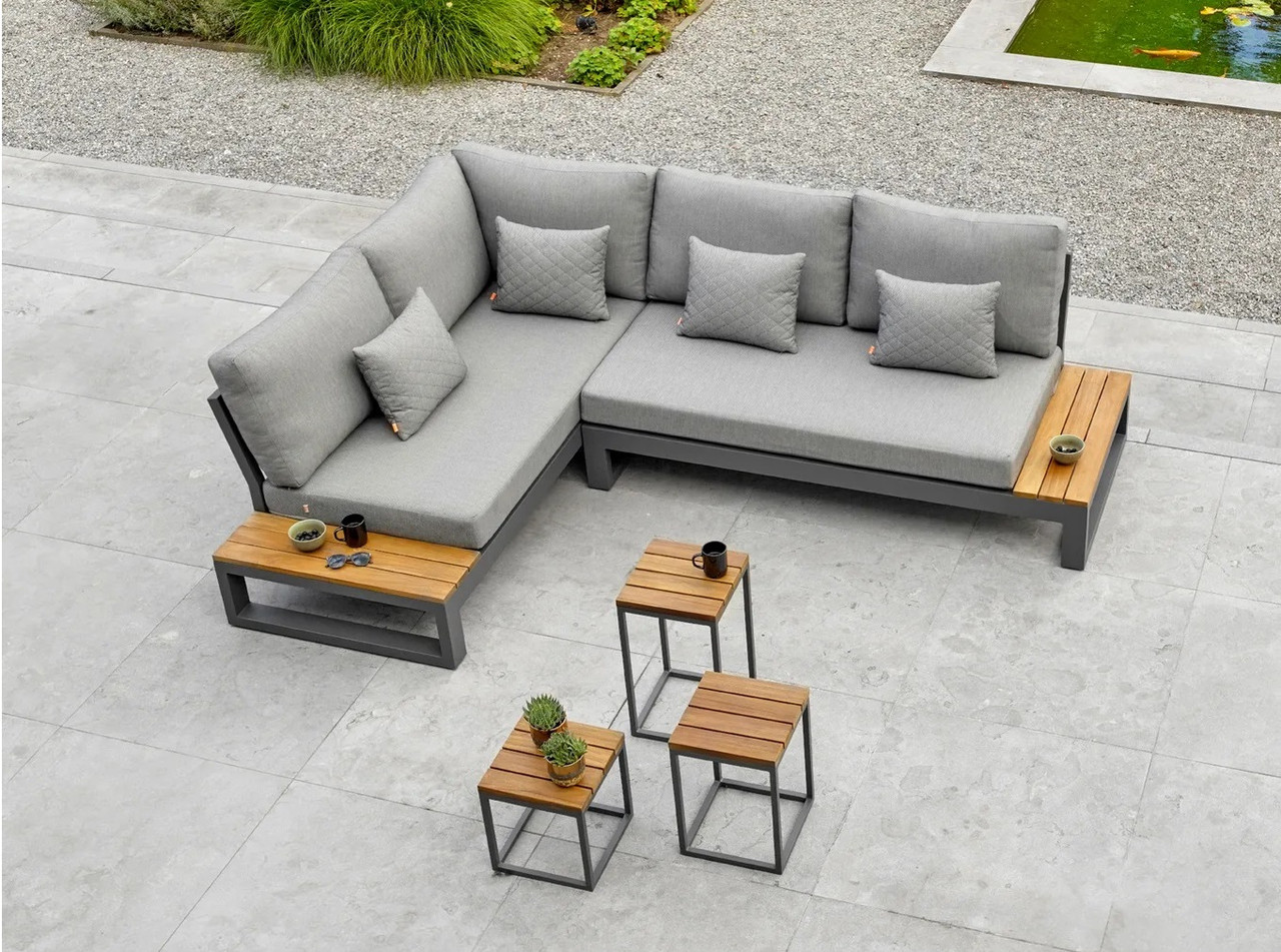 Комплект меблів для тераси, кутовий лаунж диван та столик