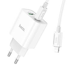 Зарядний пристрій (зарядка) для телефон Hoco C80A Type-C + USB 18 W Білий (6931474779892), фото 3