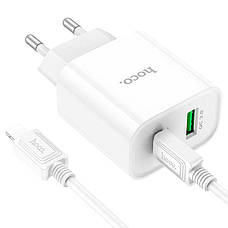 Зарядний пристрій (зарядка) для телефон Hoco C80A Type-C + USB 18 W Білий (6931474779892), фото 5