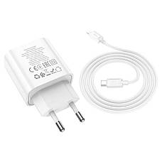 Зарядний пристрій (зарядка) для телефон Hoco C80A Type-C + USB 18 W Білий (6931474779892), фото 6